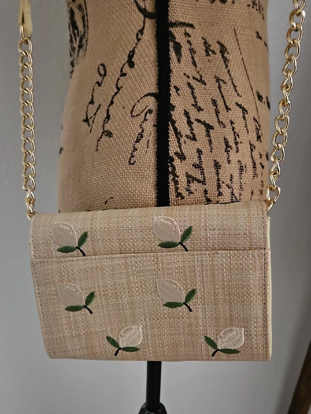 Betsey Johnson Woven Straw Crossbody Bag with Lemon Embroidery - Cream - Picture 4 of 6